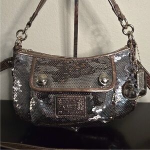 Coach Sequin Poppy Bag - Silver